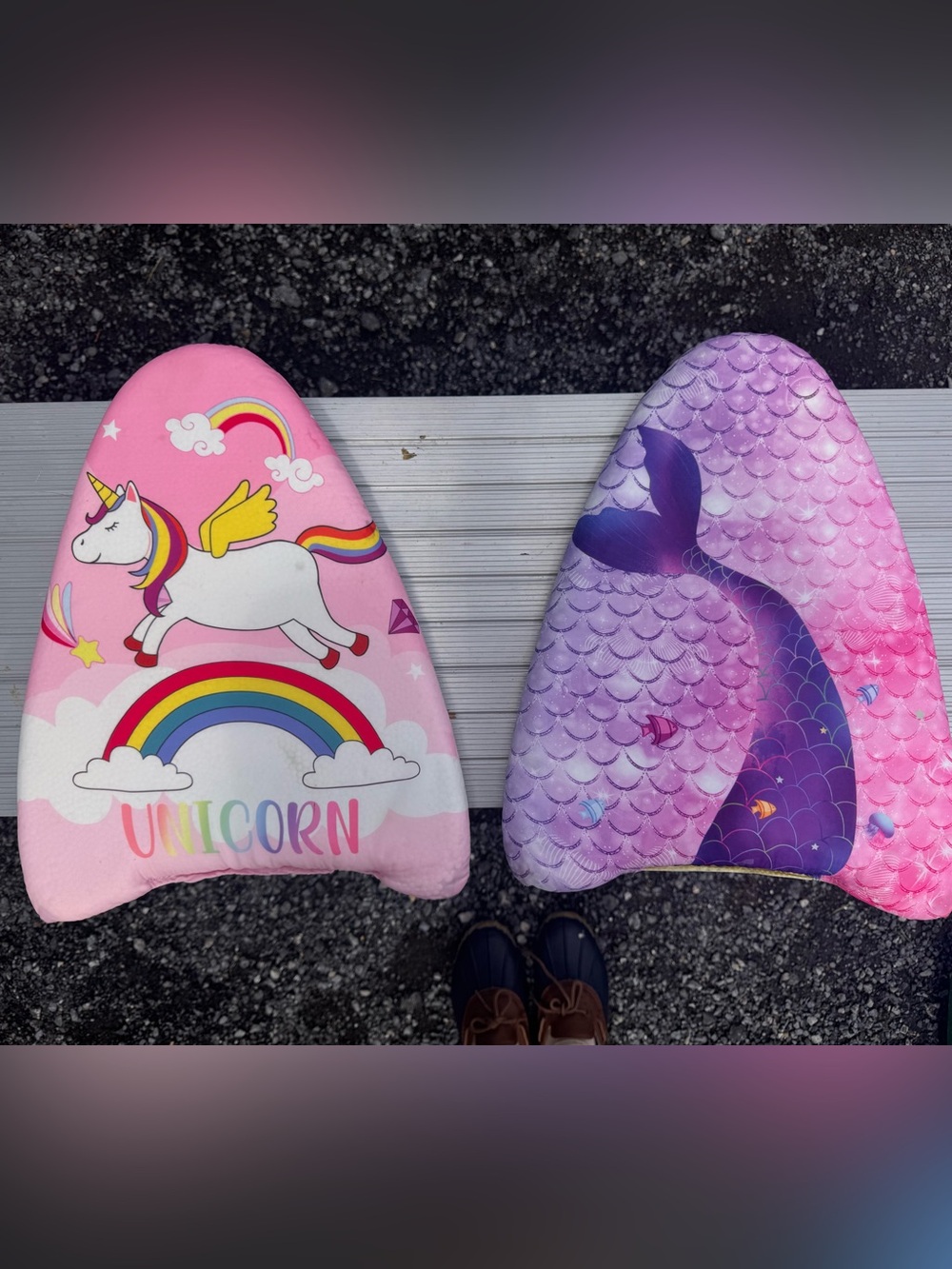 Unicorn & Mermaid Kids Swim Kickboards - Pink and Purple